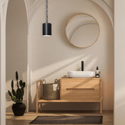 Victor Collection - Pendant - Matte Black & White - W:20cm