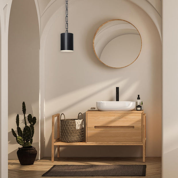 Victor Collection - Pendant - Matte Black & White - W:20cm