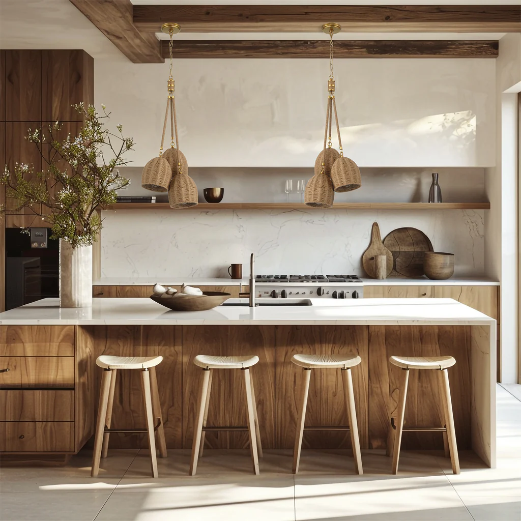 Mace Collection - 3 Light Pendant - Rattan