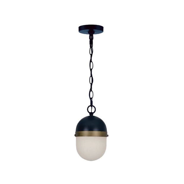Rama Collection - Matte Black and Textured Gold Pendant - W:31cm