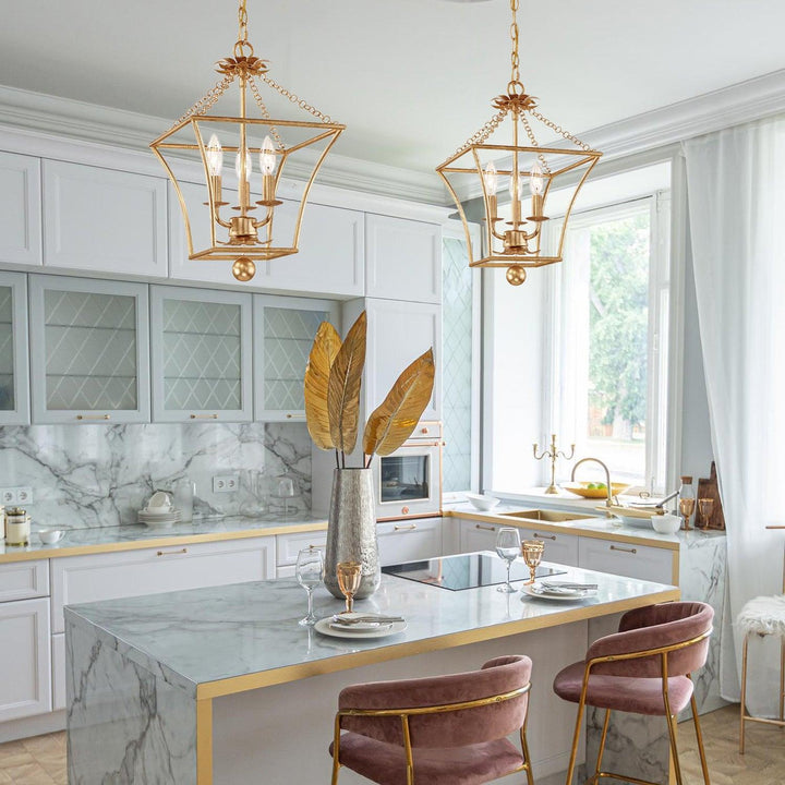 Venetian Collection - 3 Lights Pendant - Antique Gold