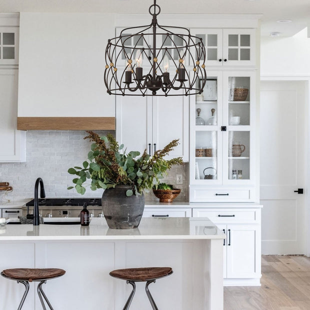 Clinton Collection - English Bronze & Gold - 4 Lights Pendant
