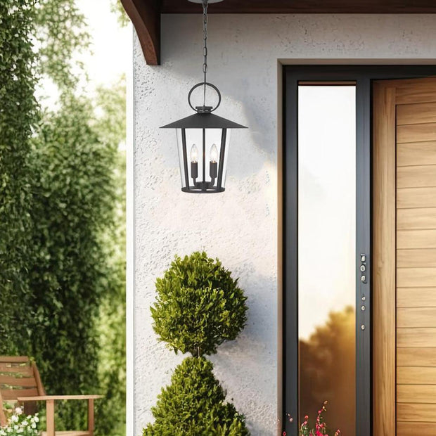 Glace Collection - Outdoor Matte Black 4 Lights Pendant