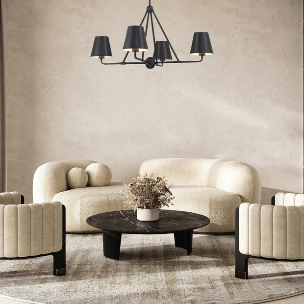 Keenan Collection - 4 Light - Chandelier - Matte Black Frame - W:81cm