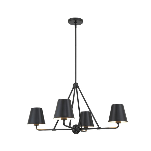 Keenan Collection - 4 Light - Chandelier - Matte Black Frame - W:81cm