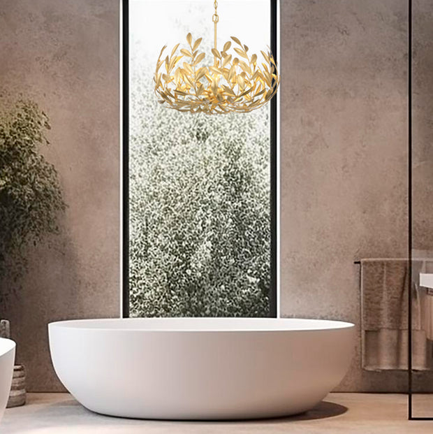 Laurel Collection - Chandelier - Antique Gold - W:58cm