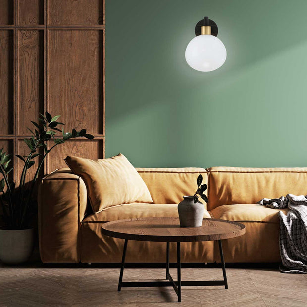 Gamma Collection - Wall Light - Matte Black & Satin Brass