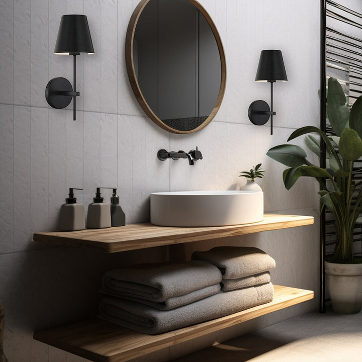 Keenan Collection - 1 Light - Wall Sconce - Matte Black Frame