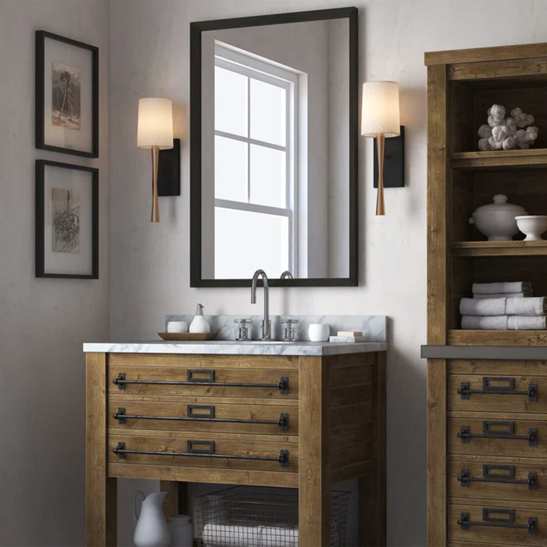 Truax Collection - Wall Light - Satin Brass & Matte Black