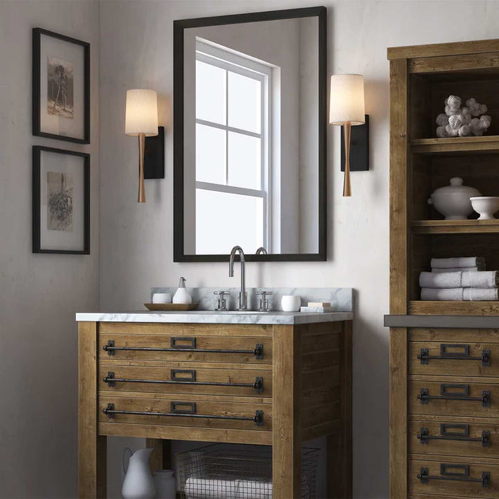 Truax Collection - Wall Light - Satin Brass & Matte Black