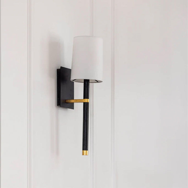 Xavier Collection - Wall Sconce - Matte Black & Gold Leaf Frame