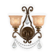 Andover Collection - Bronze Umber & Clear Crystal 2 Lights Wall Sconce