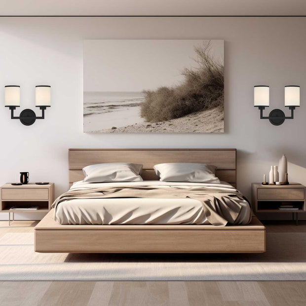 Byron Collection - 2 Light - Wall Sconce - Matte Black Frame