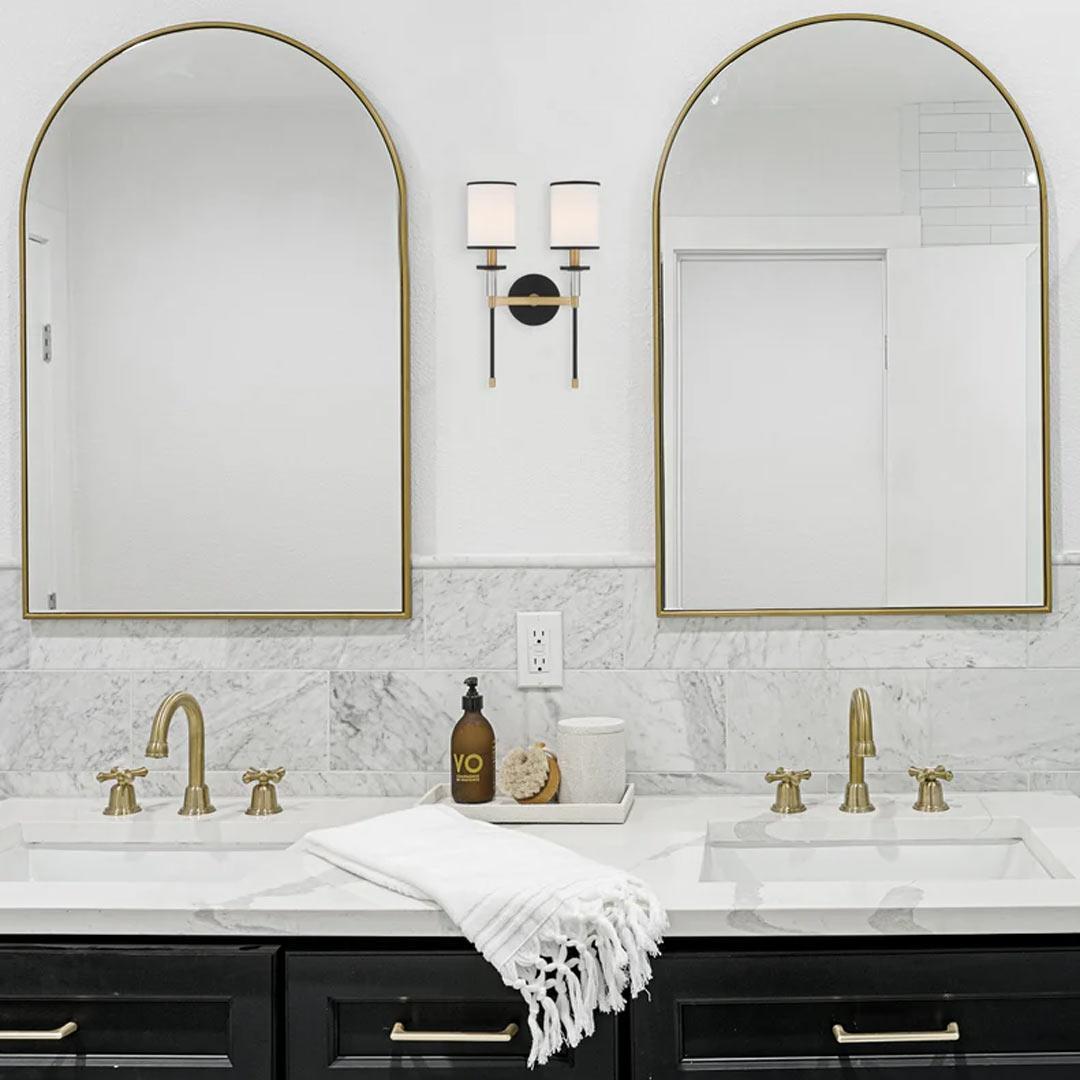 Hollis Collection Wall Sconce - 2 Light - Vibrant Gold & Black