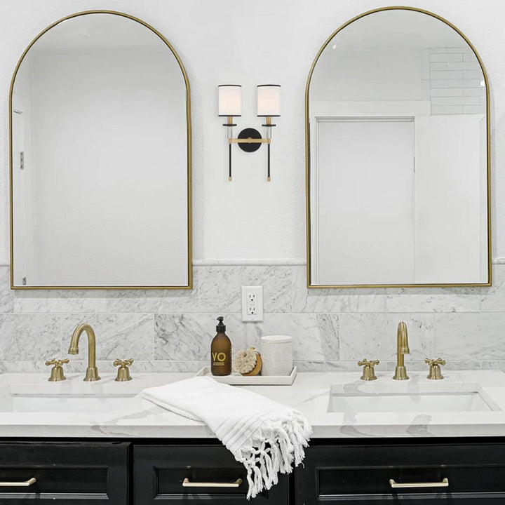 Hollis Collection Wall Sconce - 2 Light - Vibrant Gold & Black