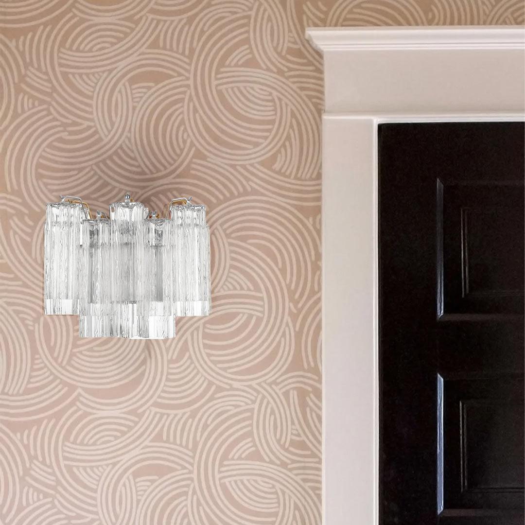 Odelle Collection - Wall Sconce Light - Clear & Chrome - W:36cm