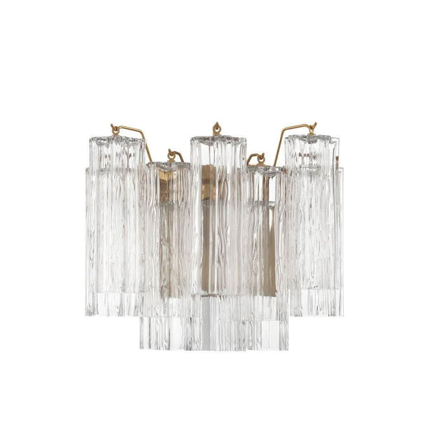 Odelle Collection - Wall Sconce Light - Clear & Satin Brass - W:36cm