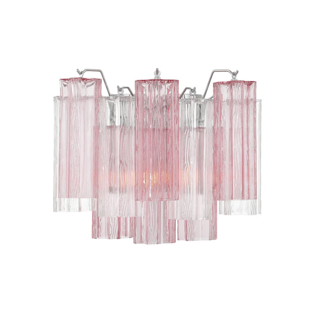 Odelle Collection - Wall Sconce Light - Pink & Chrome - W:36cm
