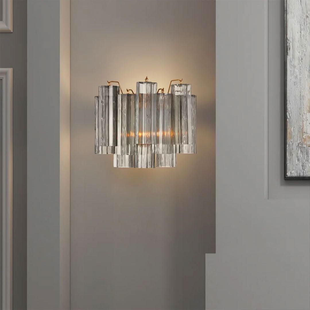 Odelle Collection - Wall Sconce Light - Smoke & Satin Brass - W:36cm
