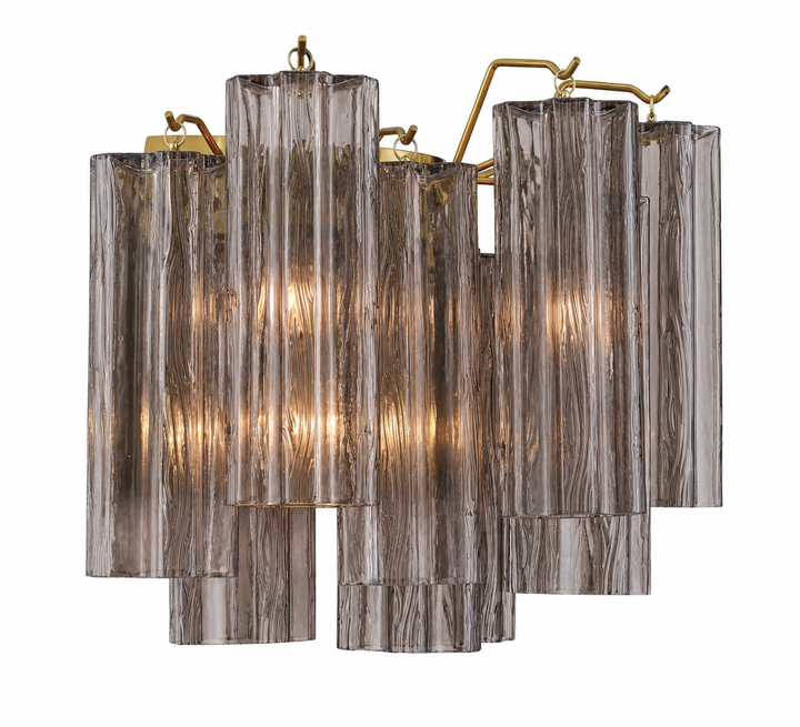 Odelle Collection - Wall Sconce Light - Smoke & Satin Brass - W:36cm