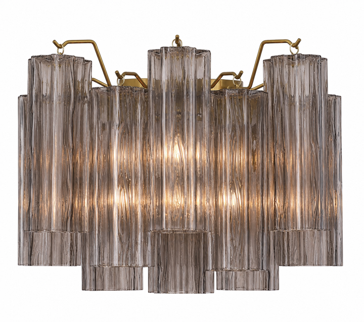 Odelle Collection - Wall Sconce Light - Smoke & Satin Brass - W:36cm