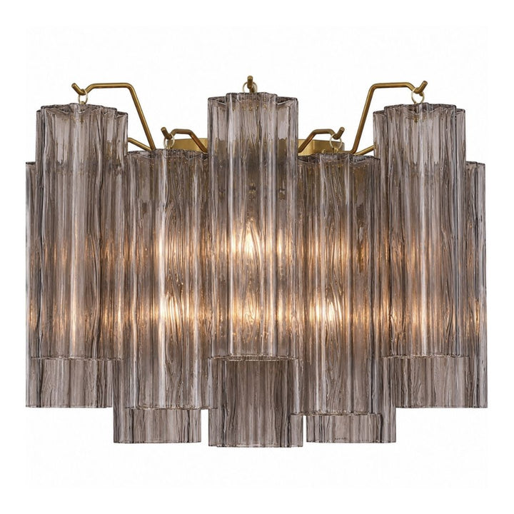 Odelle Collection - Wall Sconce Light - Smoke & Satin Brass - W:36cm