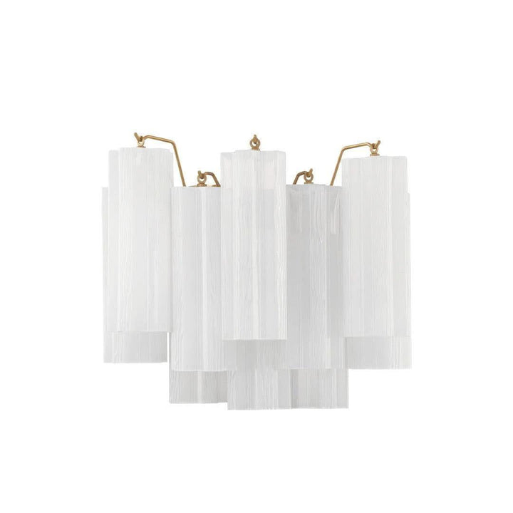 Odelle Collection - Wall Sconce Light - White & Satin Brass - W:36cm