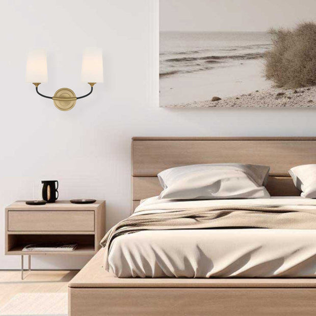 Royston Collection - 2 Light - Wall Sconce - Satin Brass & Matte Black