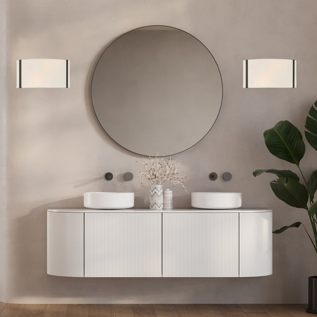 Kendal Collection - Wall Sconce - W:33cm - Matte Black Frame