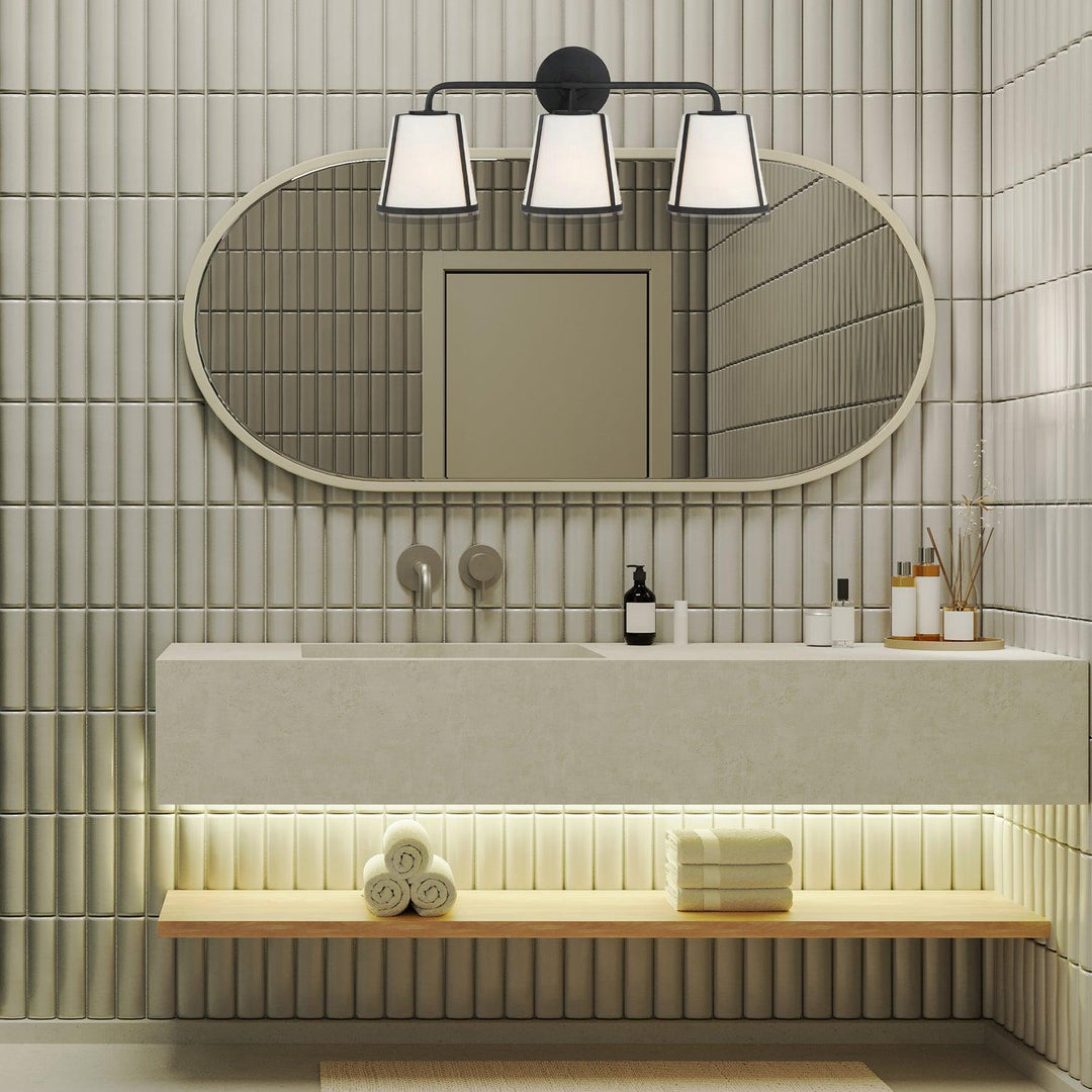 Kendal Collection - 3 Light - Wall Sconce - Matte Black Frame