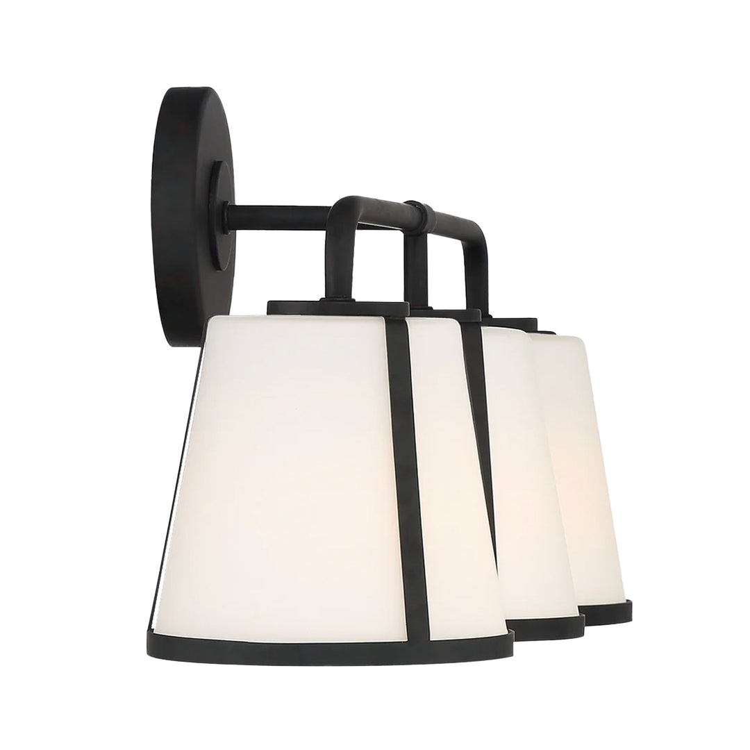 Kendal Collection - 3 Light - Wall Sconce - Matte Black Frame