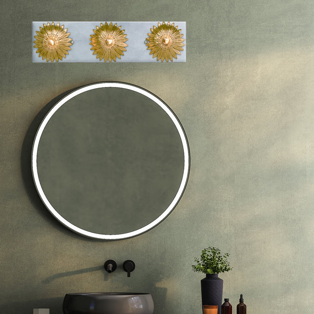 Laurel Collection - 3 Lights Horizontal Wall Sconce - Antique Gold