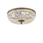 Devon Collection - Old Brass - Clear Crystals Flush Mount - W:25cm