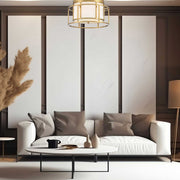 Dixon Collection - Flush Mount Chandelier- W:38cm - Satin Brass Frame