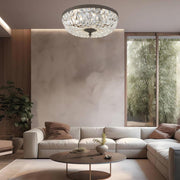 Devon Collection - English Bronze - Clear Crystals Flush Mount - W:30cm