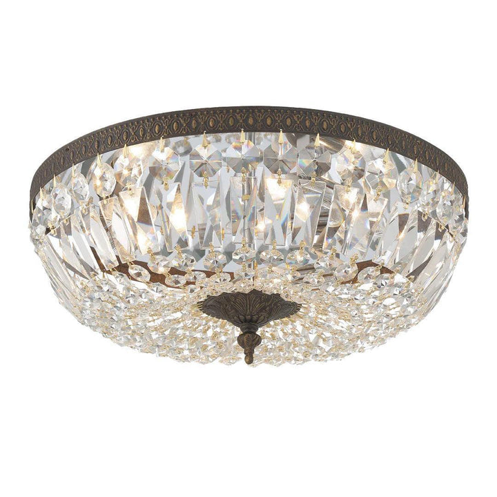 Devon Collection - English Bronze - Clear Crystals Flush Mount - W:30cm