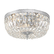 Devon Collection - Polished Nickel - Clear Crystals Flush Mount - W:35cm