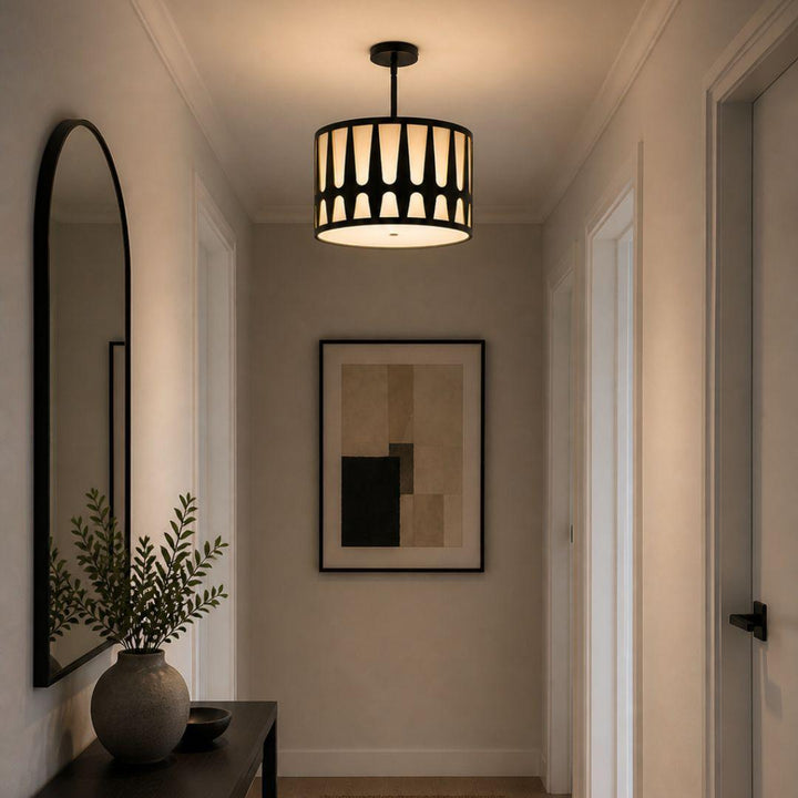 Shyla Collection - Pendant - Matte Black - W:38cm