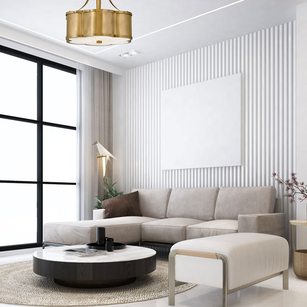 Zodiac Collection - Flush Mount - Satin Brass