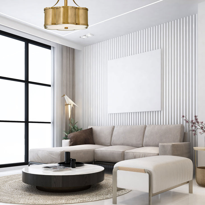 Zodiac Collection - Flush Mount - Satin Brass