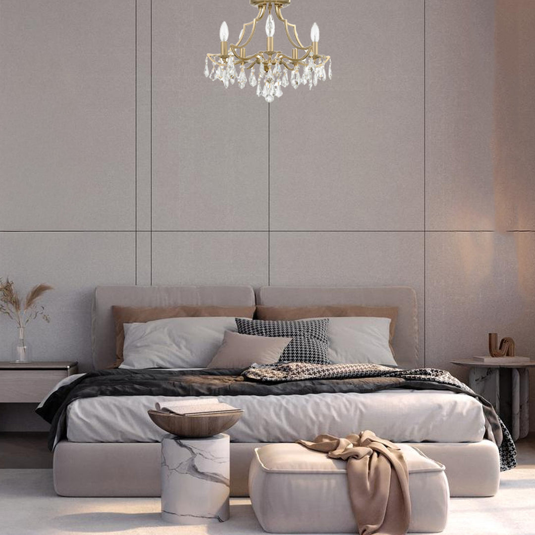 Dakota Collection - 5 Lights Flush Mount - Gold - Designer Chandelier Australia