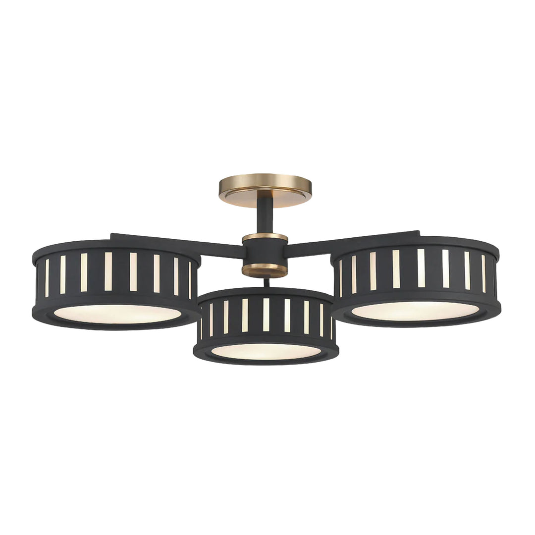 Kirby Collection - Flush Mount Chandelier - Matte Black Frame - W:74cm - Designer Chandelier Australia