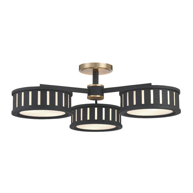Kirby Collection - Flush Mount Chandelier - Matte Black Frame - W:74cm