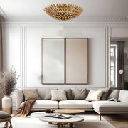 Laurel Collection - 6 Lights Flush Mount - Antique Gold