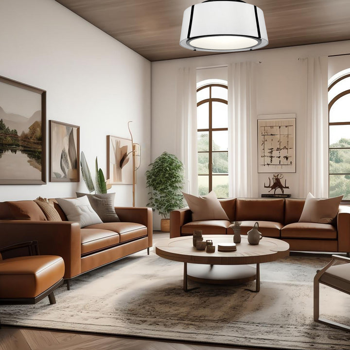 Kendal Collection - Flush Mount Chandelier- W:46cm - Matte Black Frame