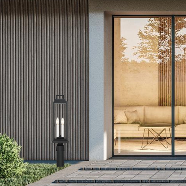 Atlas Collection - 4 Light - Outdoor Post Chandelier - Matte Black - W:16.5cm