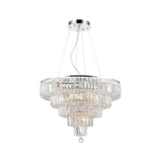 Modular 5 Tier Crystal Pendant Light- CHROME - Medium