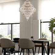 Modular 8 Tier Crystal Pendant Light - CHROME