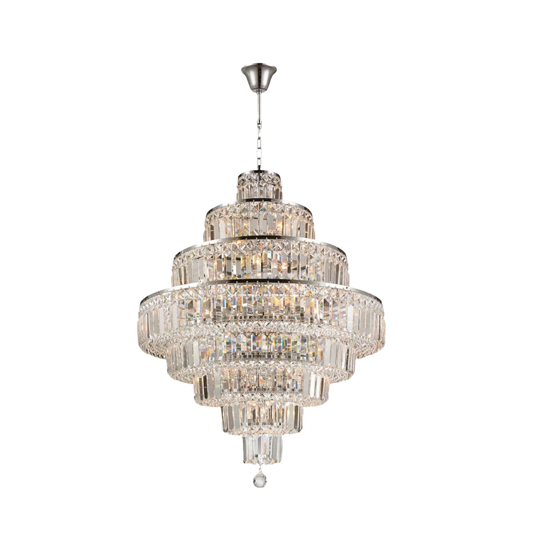 Modular 8 Tier Crystal Pendant Light - CHROME - Designer Chandelier Australia