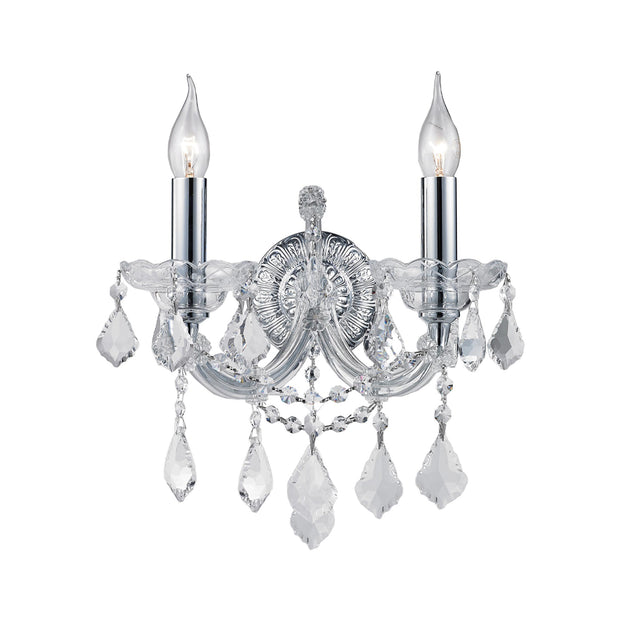Double Maria Theresa Wall Light Sconce - Chrome Fixtures
